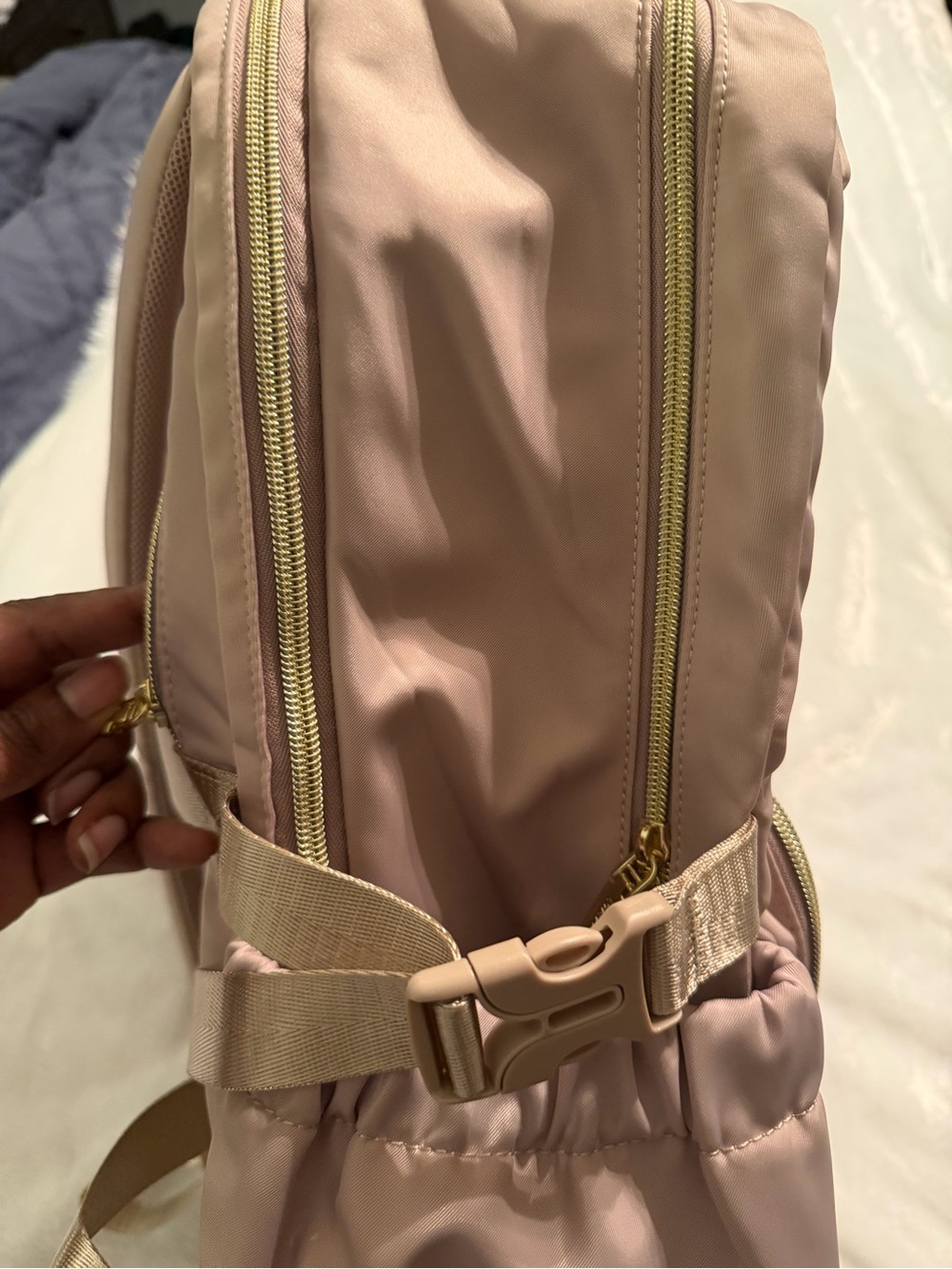 Loucci Beige Quilted Front Backpack for Women - Picture 4 of 16